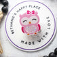Pink owl badge reel