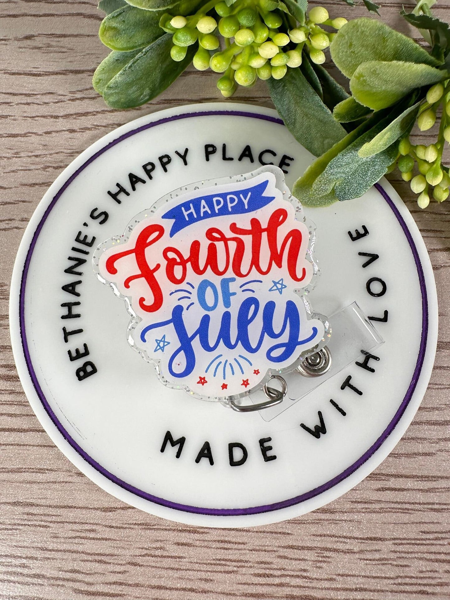 Fourth of July retractable badge reel