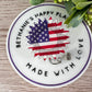 Patriotic sunflower retractable badge reel