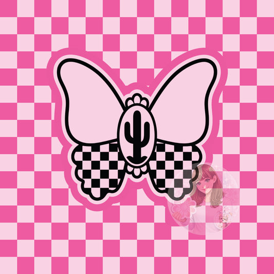 Checkered butterfly cactus silicone freshie mold