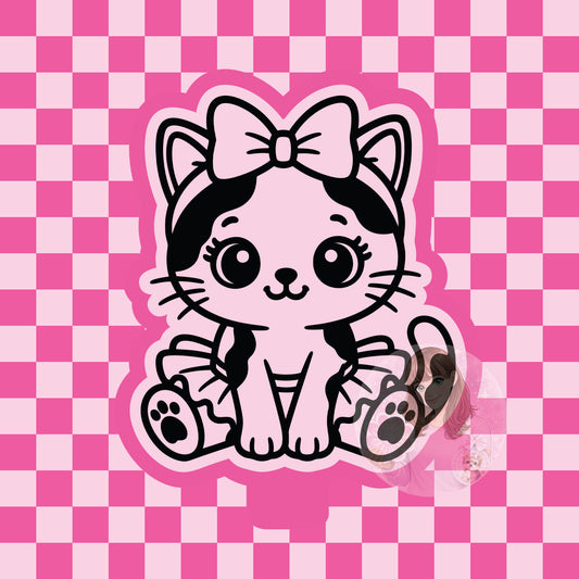 Calico kitten in tutu silicone freshie mold