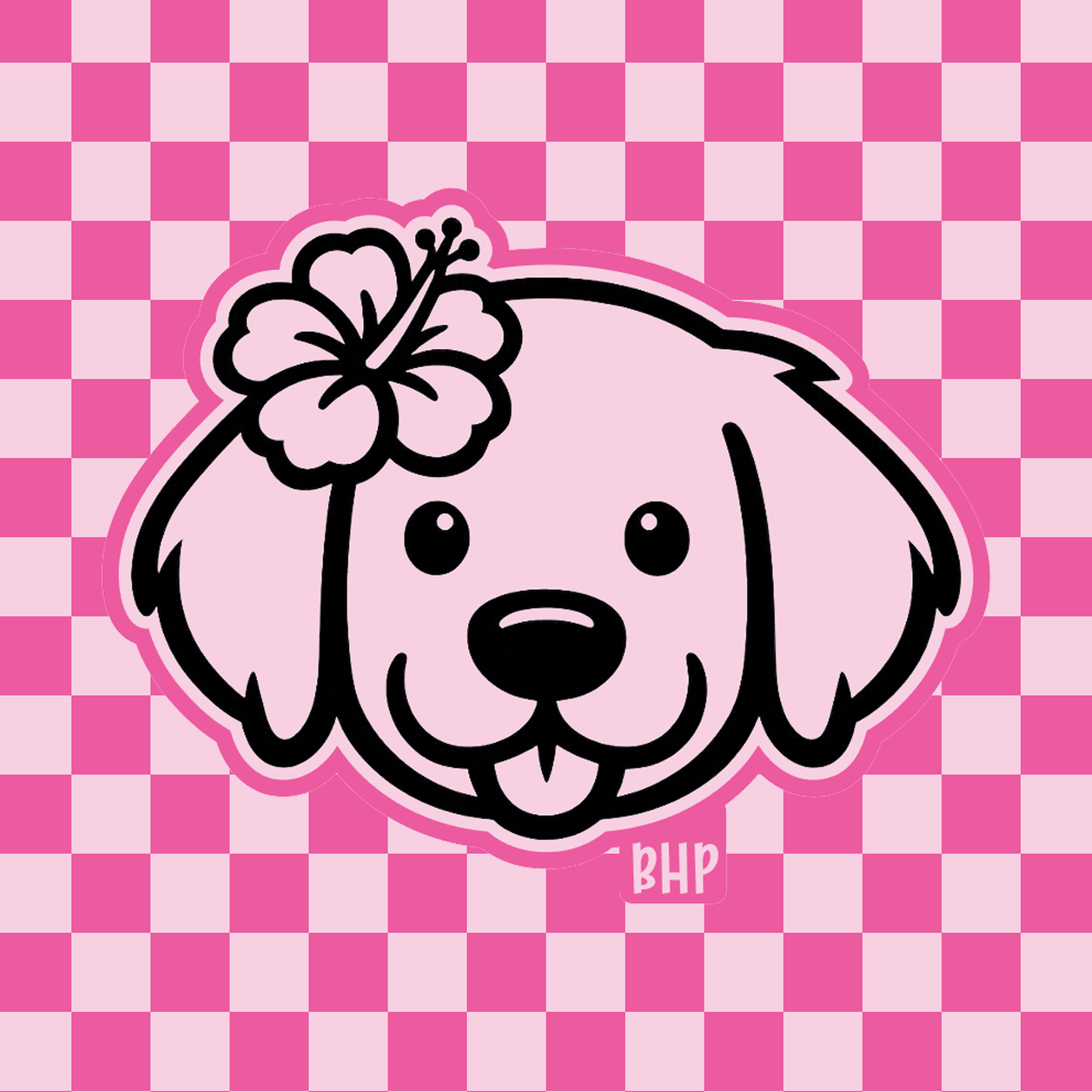 Golden Retriever with hibiscus flower silicone freshie mold