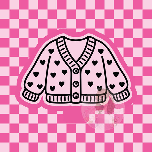 Heart cardigan silicone freshie mold