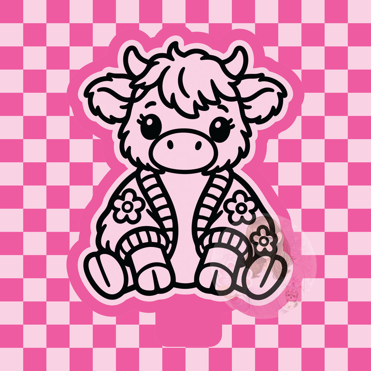 Highland cow in cardigan silicone freshie mold