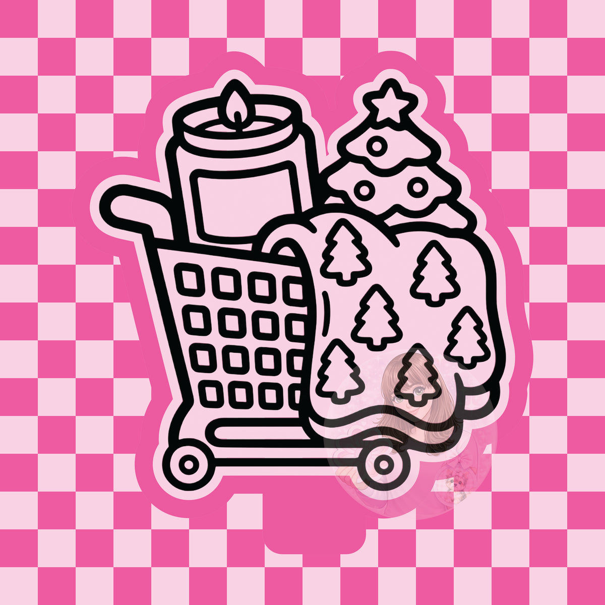 Christmas shopping cart silicone freshie mold