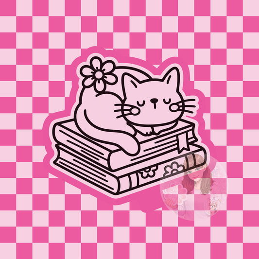 Cat on books silicone freshie mold