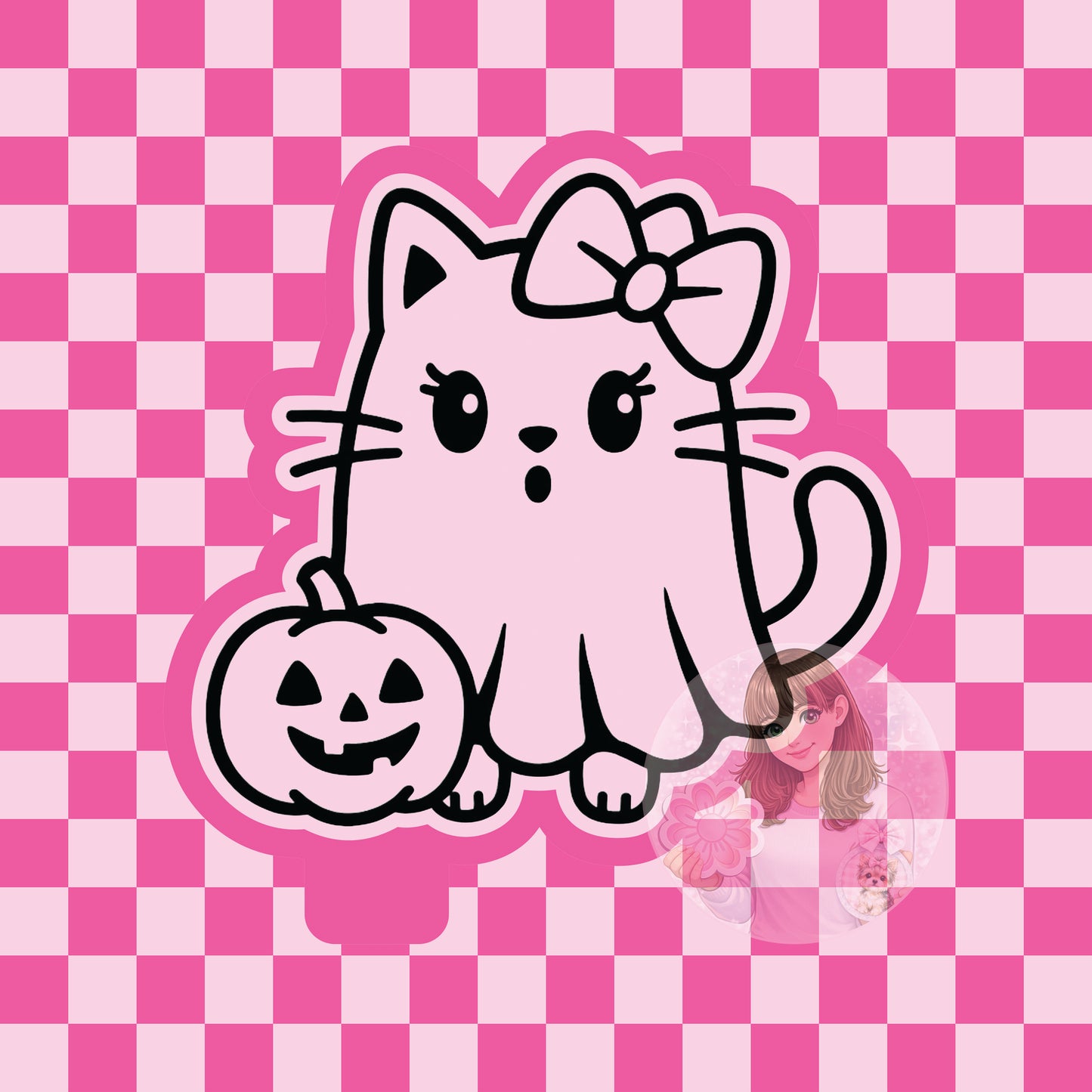 Cat ghost with pumpkin silicone freshie mold