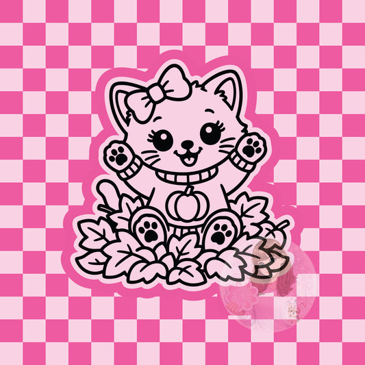Cat in leaves silicone freshie mold