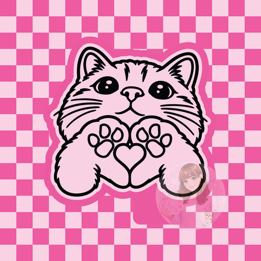 Cat love paws silicone freshie mold