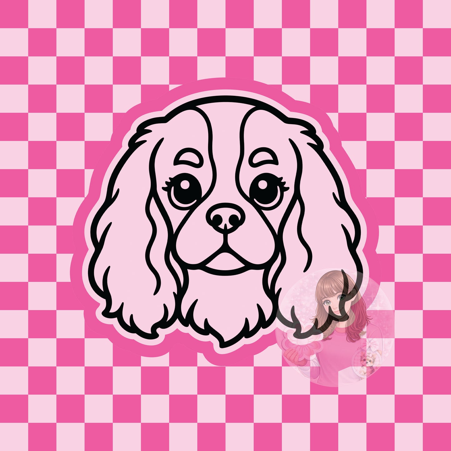 Cavalier King Charles Spaniel dog head silicone freshie mold