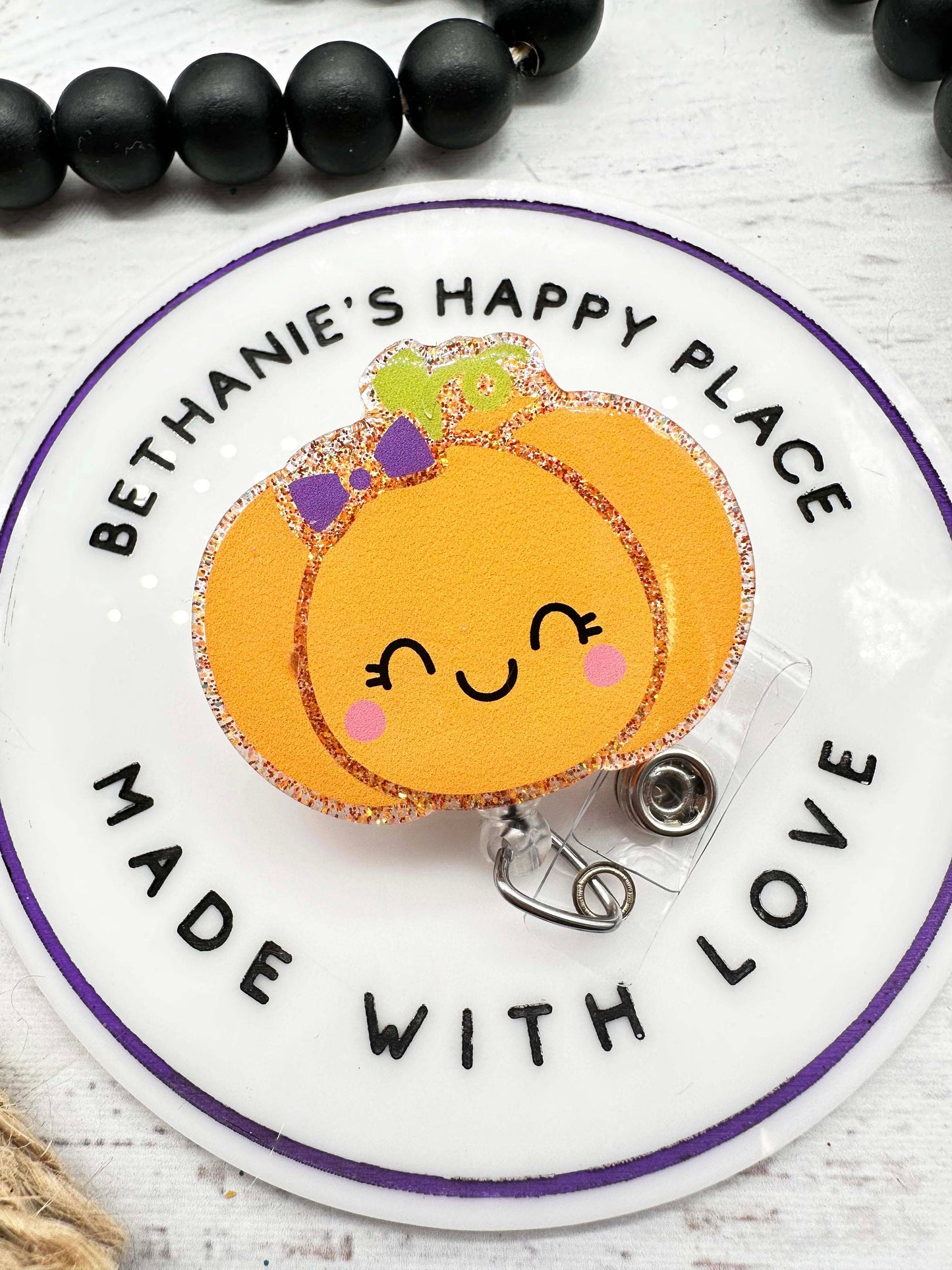 Halloween sweet pumpkin badge reel