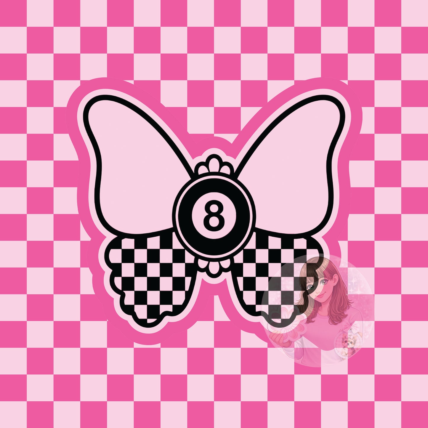 Checkered 8 ball butterfly silicone freshie mold