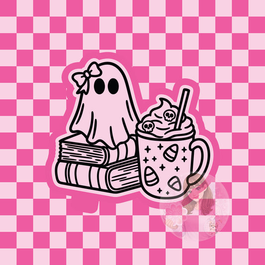 Ghost, books, and coffee silicone freshie mold