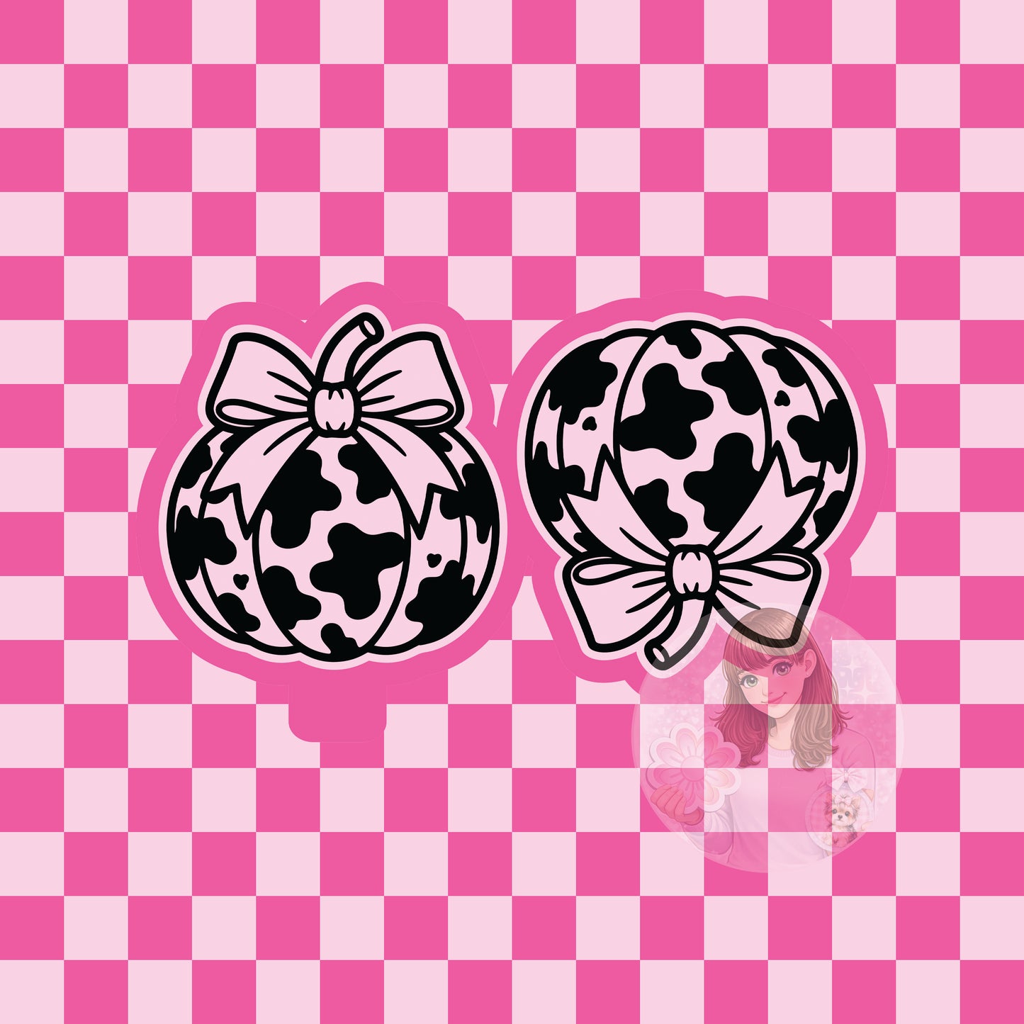Cow print pumpkin vent clip silicone freshie mold