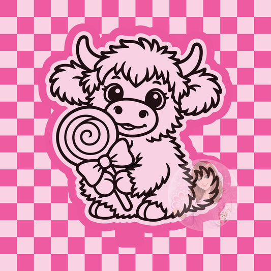 Cow with lollipop silicone freshie mold