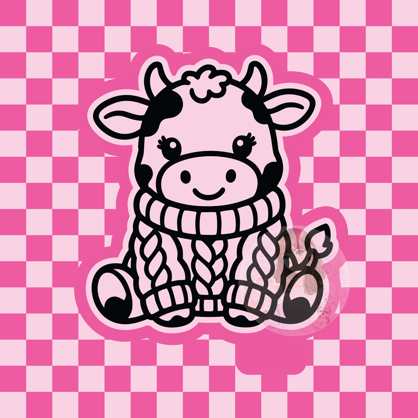 Cow in knitted sweater silicone freshie mold