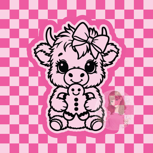 Cow with gingerbread man silicone freshie mold