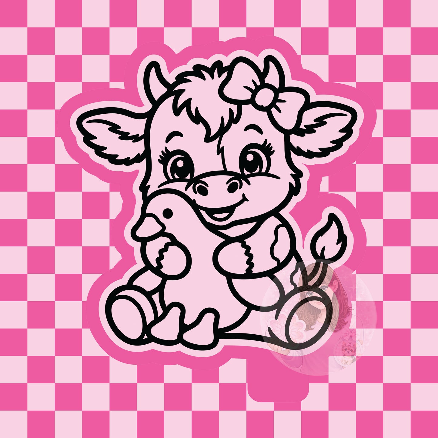 Cow with plush goose silicone freshie mold