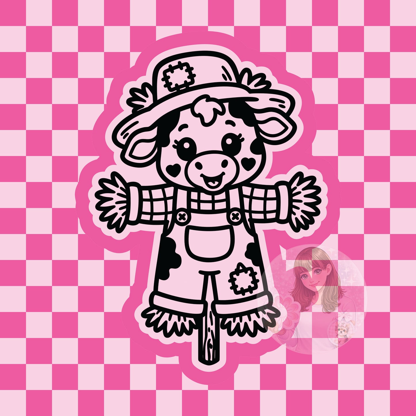 Cow scarecrow silicone freshie mold