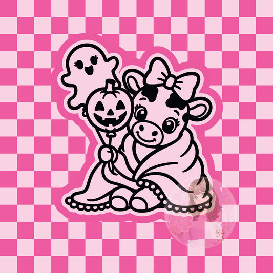 Blanket cow with Halloween balloons silicone freshie mold