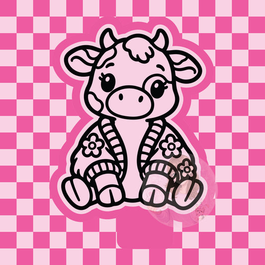 Cow in cardigan silicone freshie mold