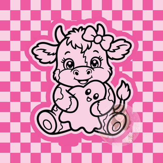 Cow with plush ghost silicone freshie mold