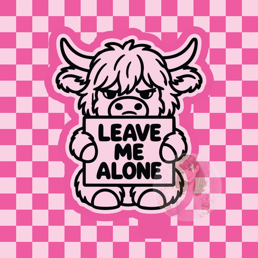 Leave me alone highland cow silicone freshie mold