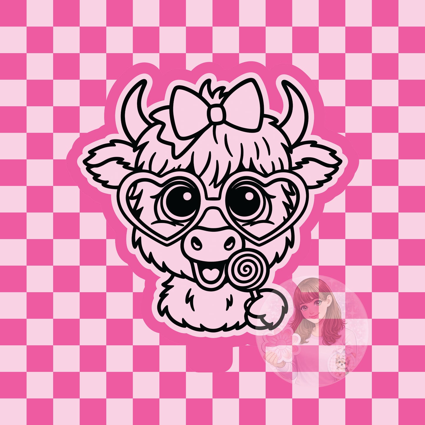 Cow with lollipop silicone freshie mold