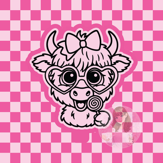 Cow with lollipop silicone freshie mold