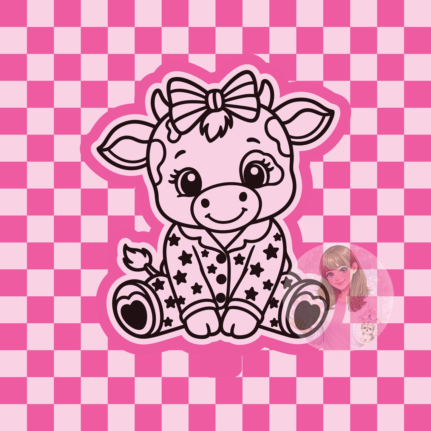 Cow with patriotic pjs silicone freshie mold