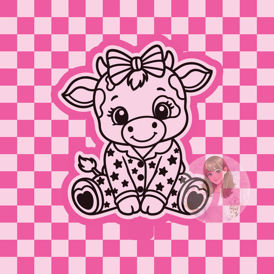 Cow with patriotic pjs silicone freshie mold