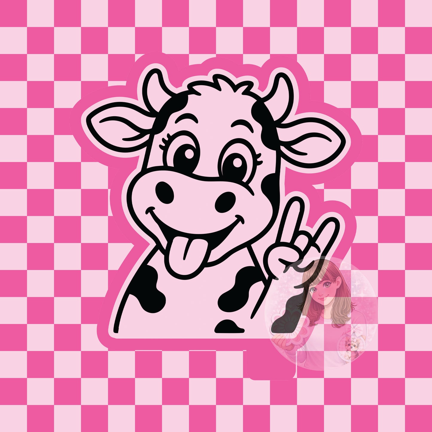 Rock on cow silicone freshie mold