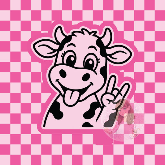 Rock on cow silicone freshie mold