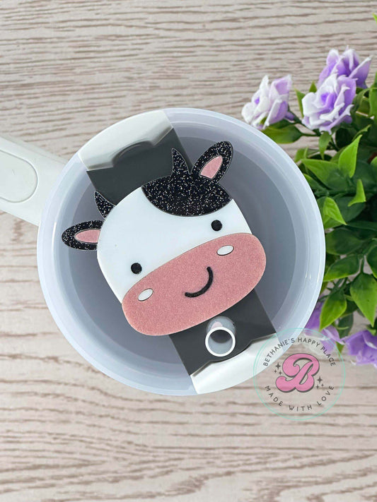 Cute cow cup topper, cow acrylic tumbler topper, cow gifts, cow accessories, cup accessories, topper for cup, tumbler tag, 20oz, 30oz, 40oz