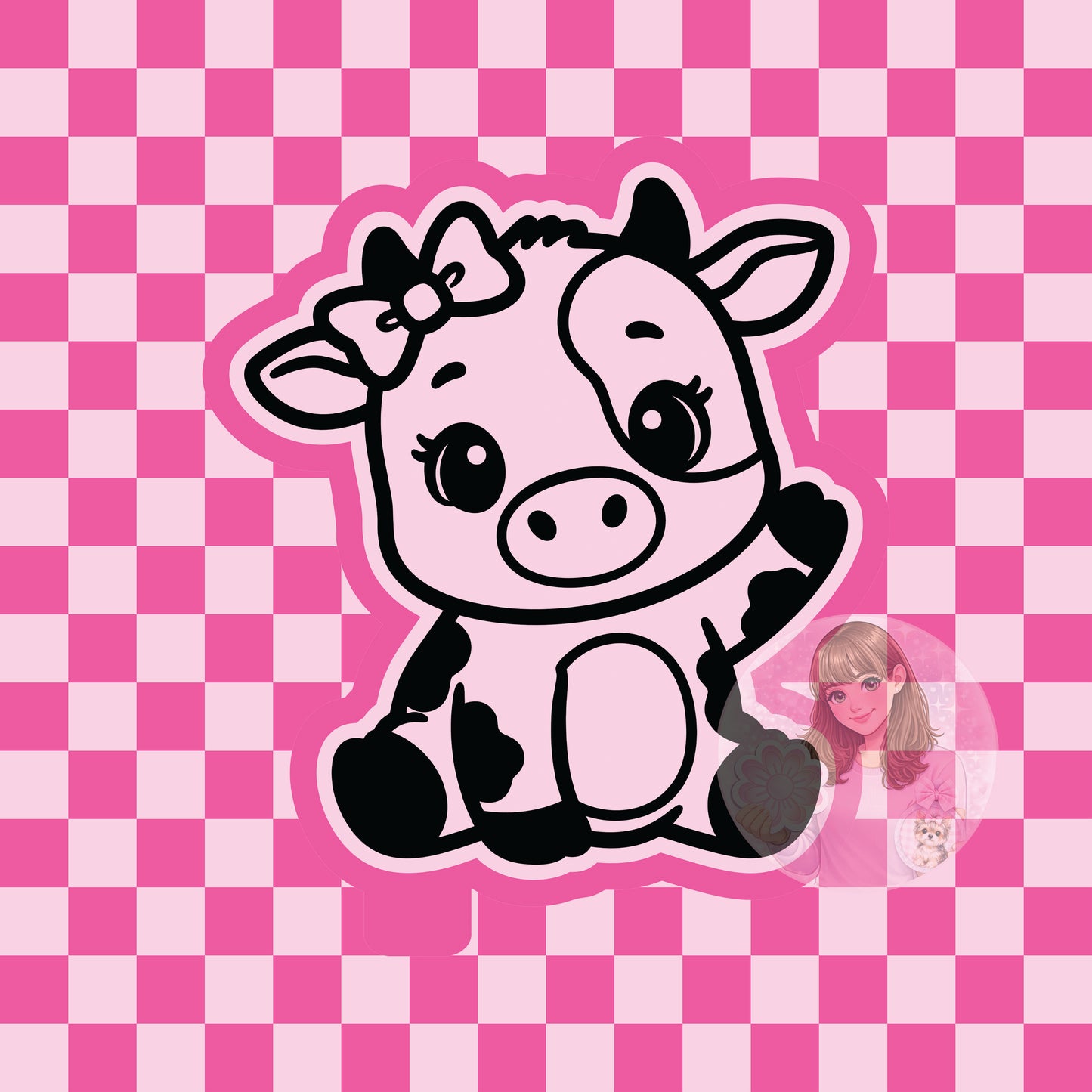 Cow waving silicone freshie mold