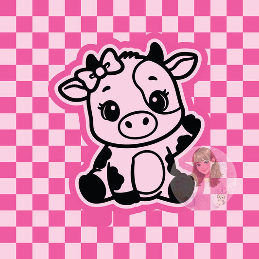 Cow waving silicone freshie mold