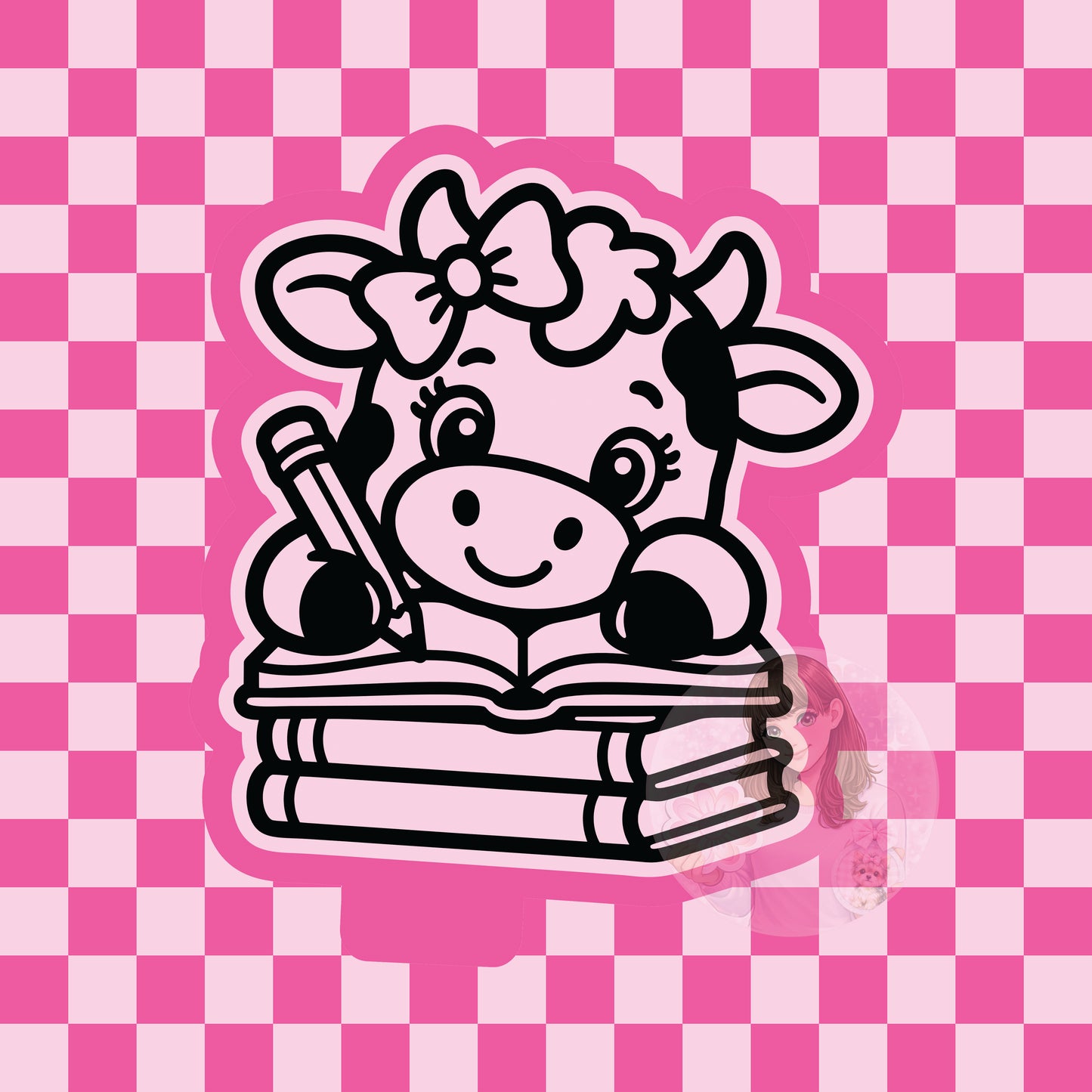 Writing cow silicone freshie mold