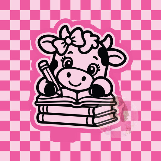 Writing cow silicone freshie mold