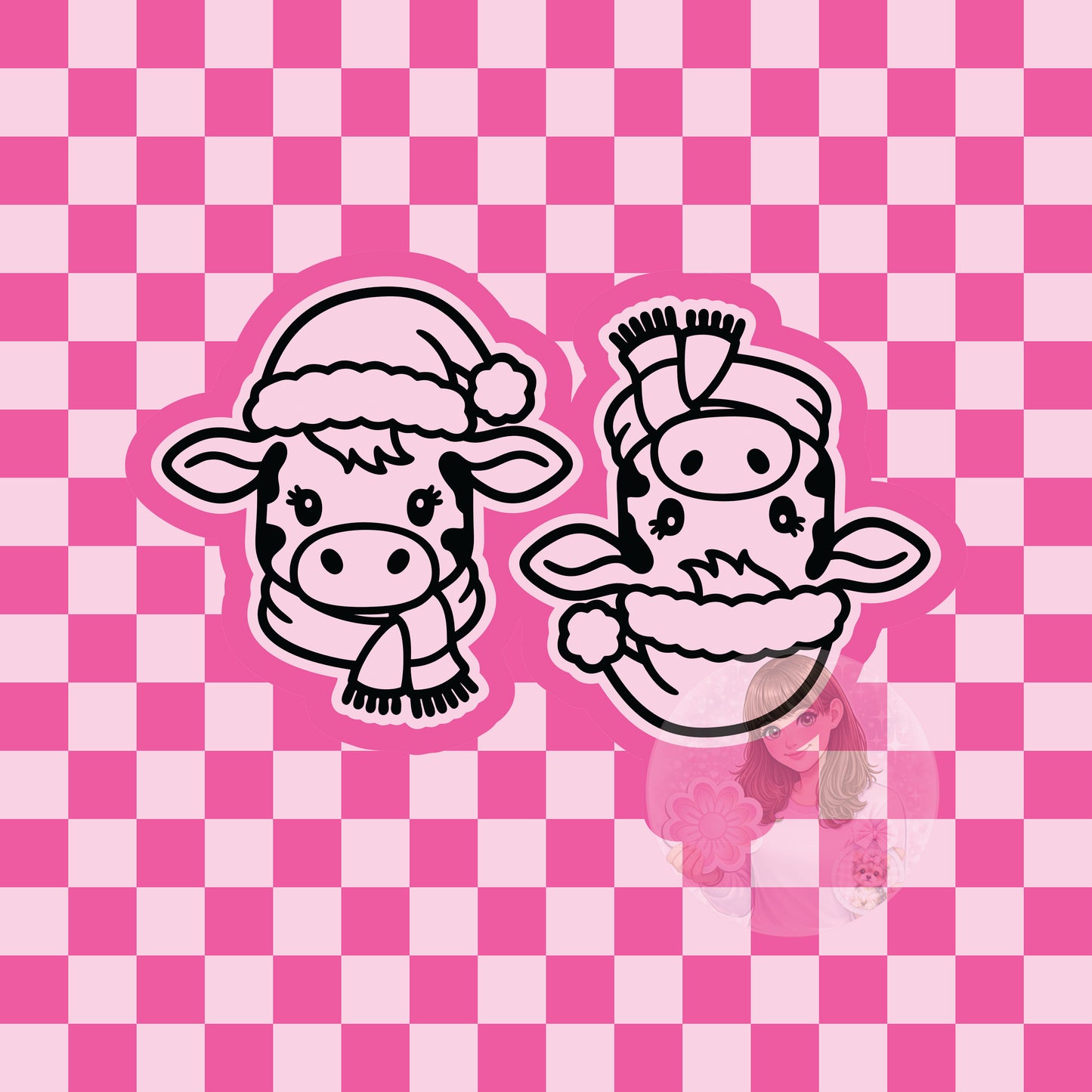 Christmas cow vent clip silicone freshie mold