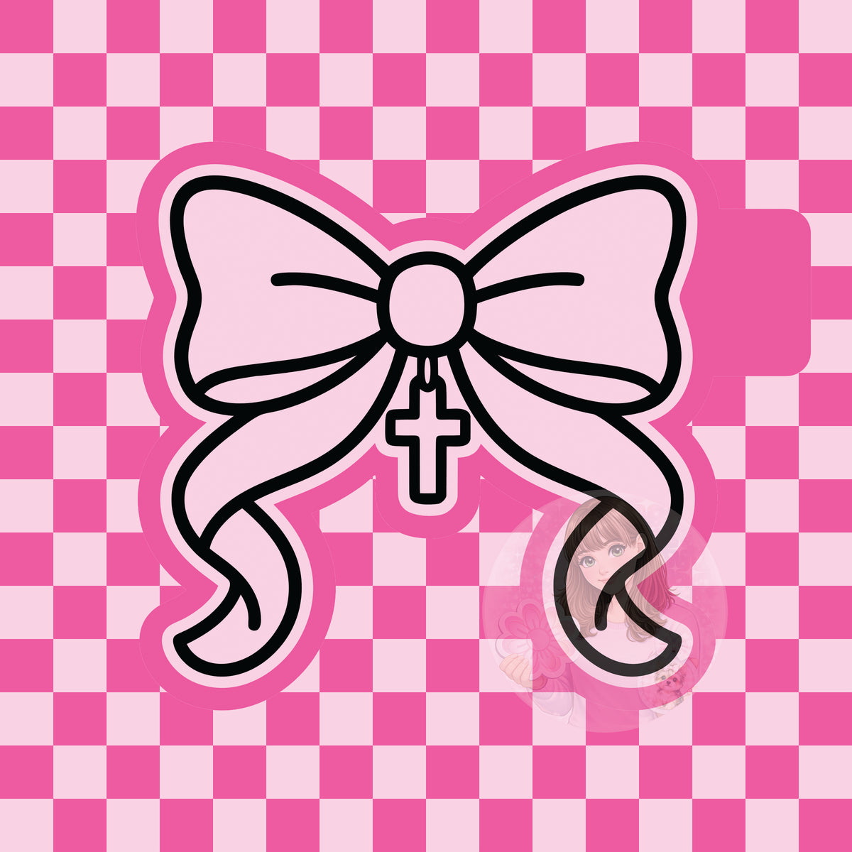Bow with cross charm silicone freshie mold