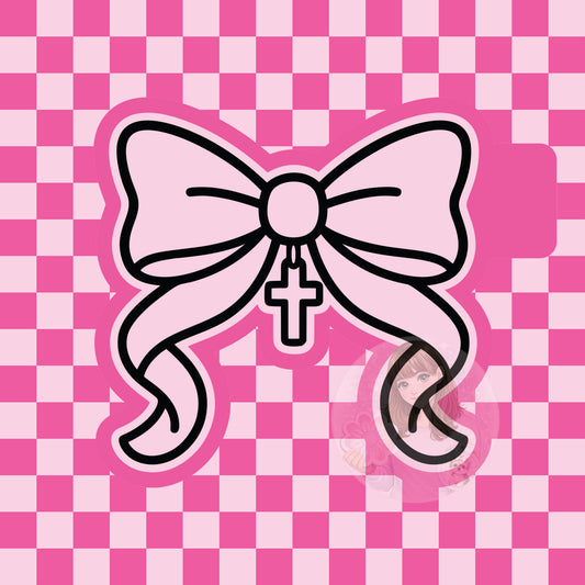 Bow with cross charm silicone freshie mold