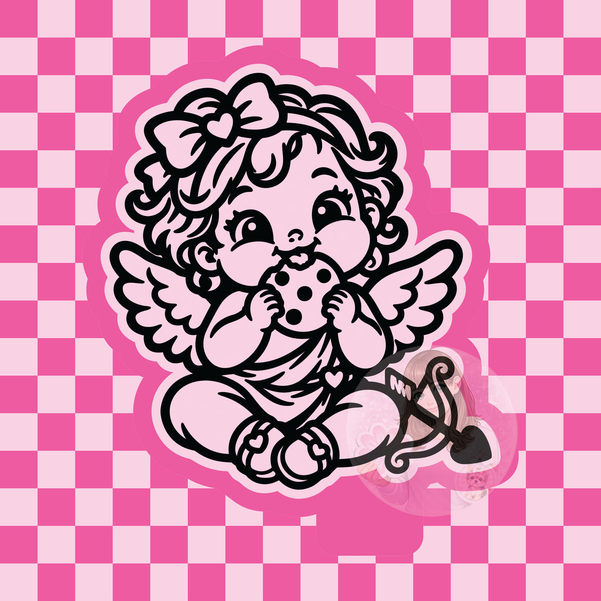 Cupid eating cookie silicone mold