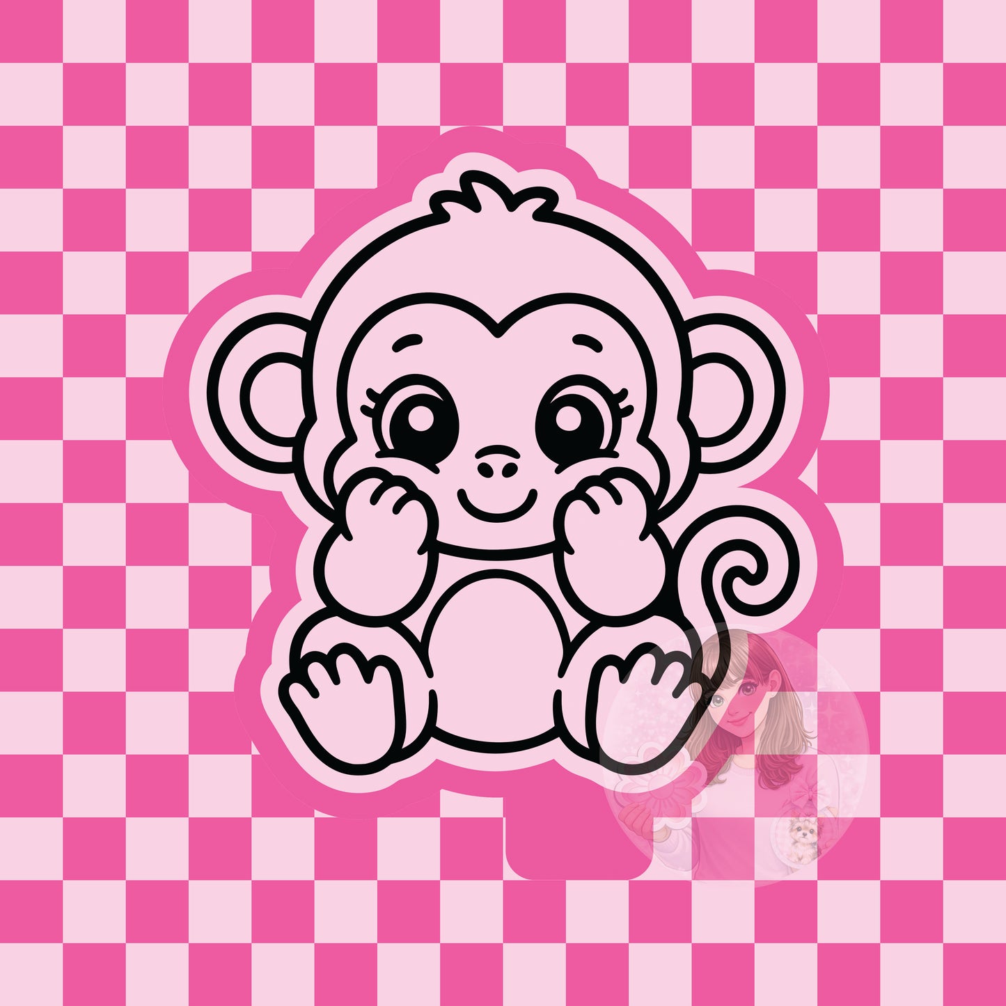 Cutesy monkey silicone freshie mold