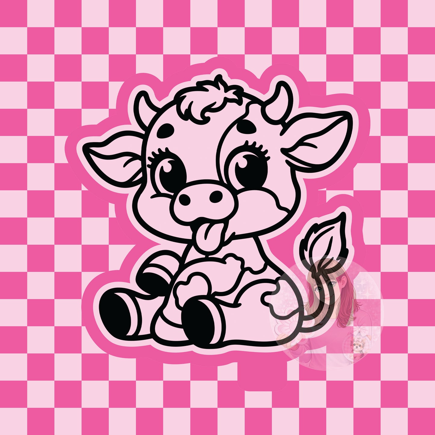 Cow with tongue sticking out silicone freshie mold