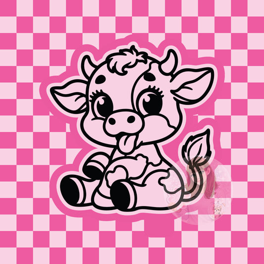 Cow with tongue sticking out silicone freshie mold