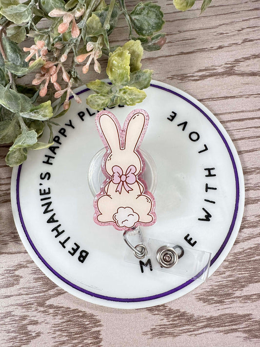 Bunny tail retractable badge reel