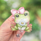 Sweet frog with daisy retractable badge reel