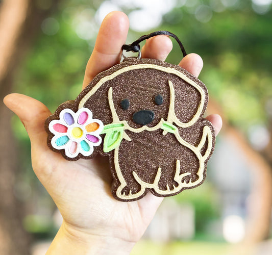 Dachshund with daisy freshie