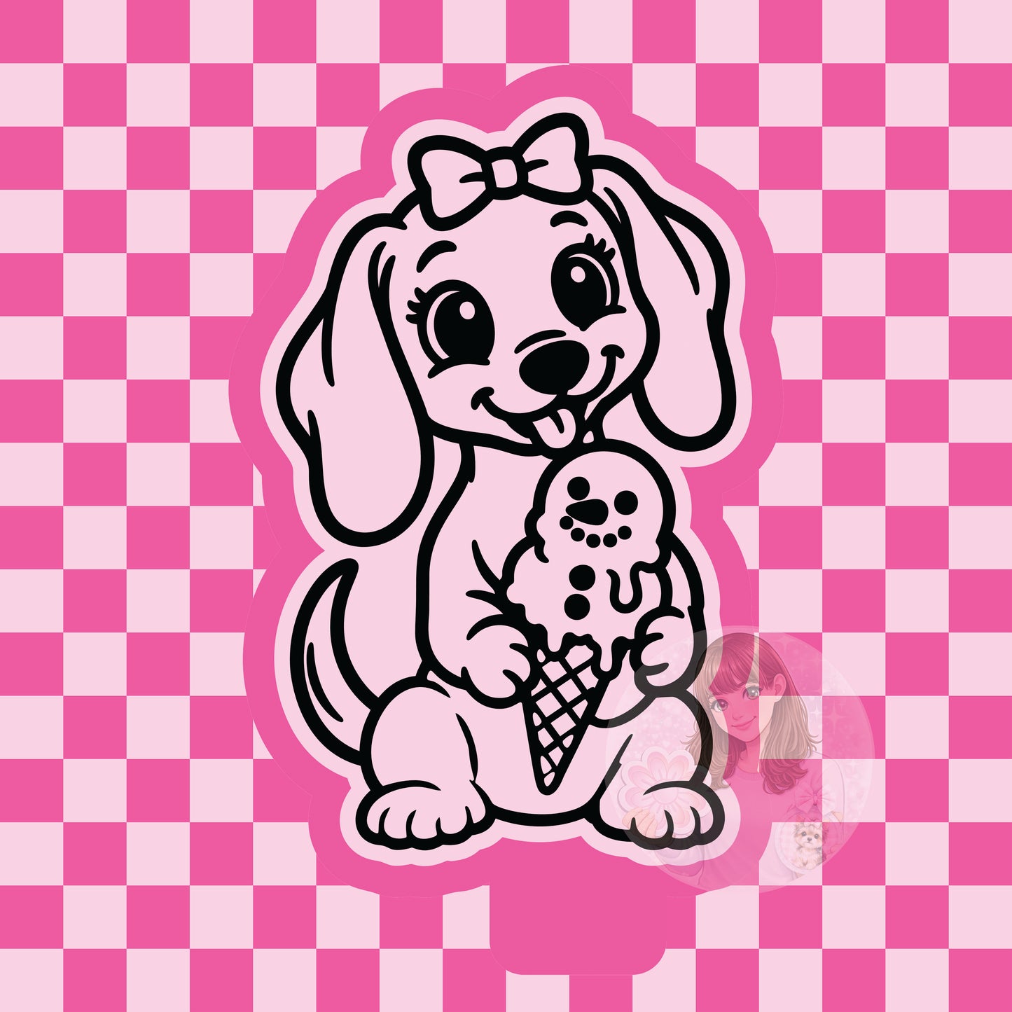 Dachshund with snowman cone silicone freshie mold