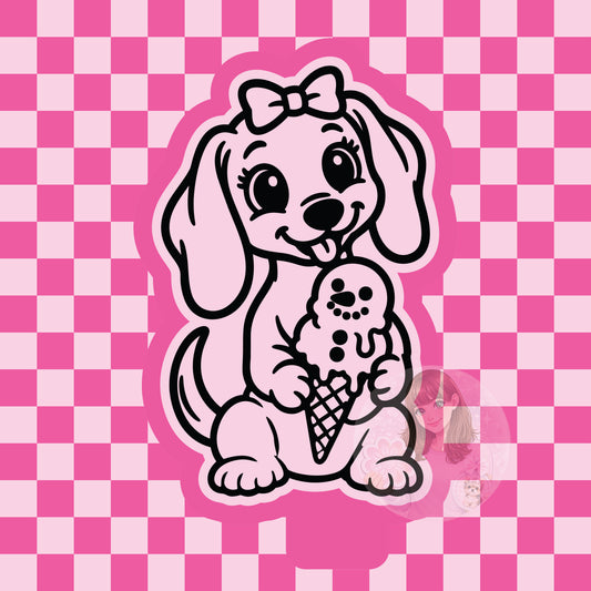Dachshund with snowman cone silicone freshie mold